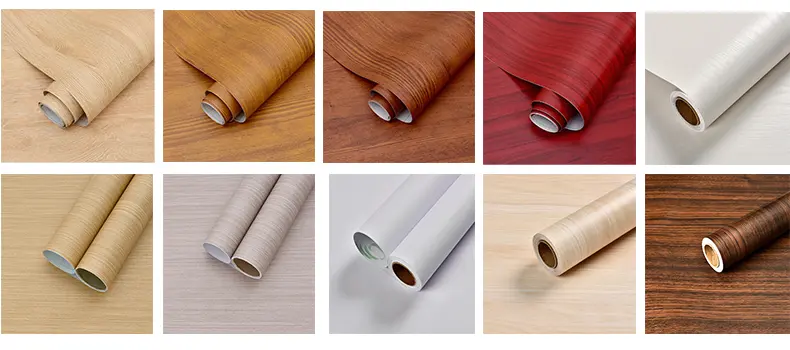 Pvc Wood Grain Film For Furniture Cover Kitchen Cabinet